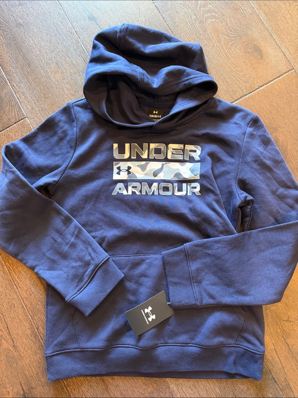 Under Armour Men's Navy Crewneck Hoodie with Camo Logo